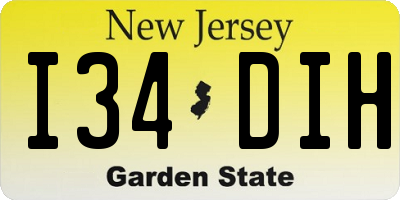 NJ license plate I34DIH