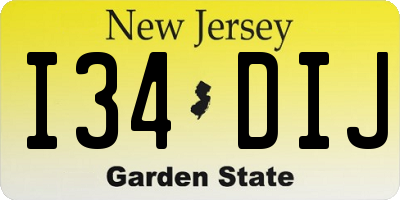 NJ license plate I34DIJ