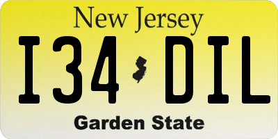 NJ license plate I34DIL