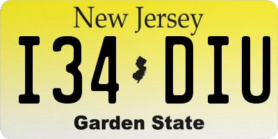 NJ license plate I34DIU
