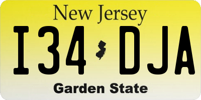 NJ license plate I34DJA