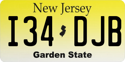 NJ license plate I34DJB