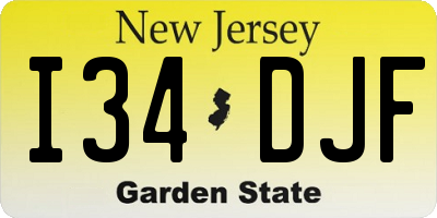 NJ license plate I34DJF