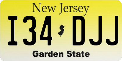 NJ license plate I34DJJ