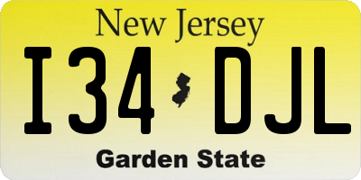 NJ license plate I34DJL