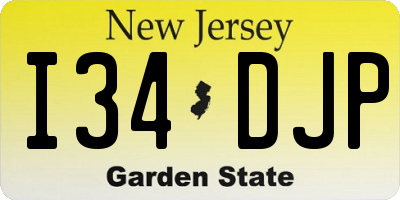 NJ license plate I34DJP