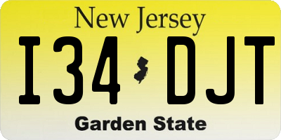 NJ license plate I34DJT
