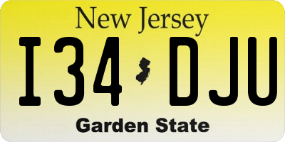 NJ license plate I34DJU