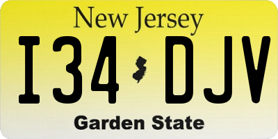 NJ license plate I34DJV