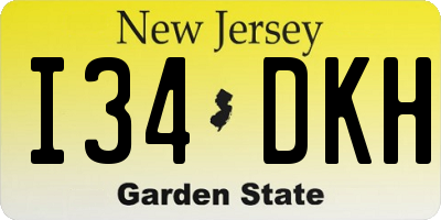 NJ license plate I34DKH