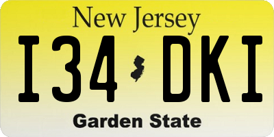 NJ license plate I34DKI