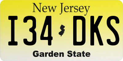 NJ license plate I34DKS
