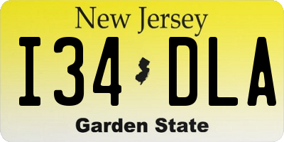NJ license plate I34DLA