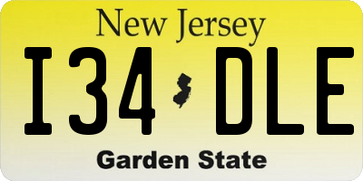 NJ license plate I34DLE