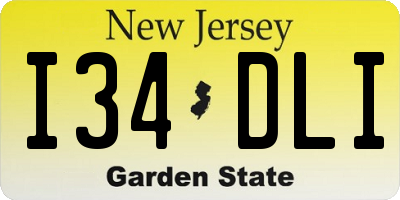 NJ license plate I34DLI