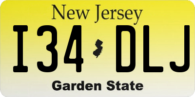 NJ license plate I34DLJ