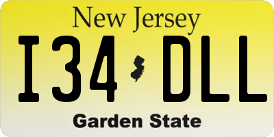 NJ license plate I34DLL