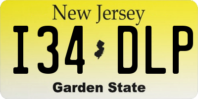 NJ license plate I34DLP