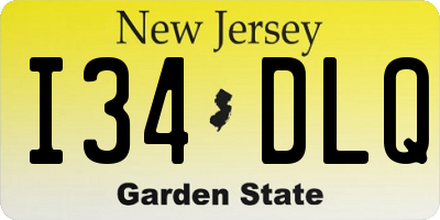 NJ license plate I34DLQ