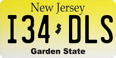 NJ license plate I34DLS