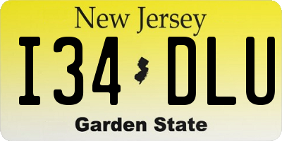 NJ license plate I34DLU