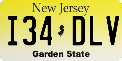 NJ license plate I34DLV
