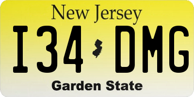 NJ license plate I34DMG