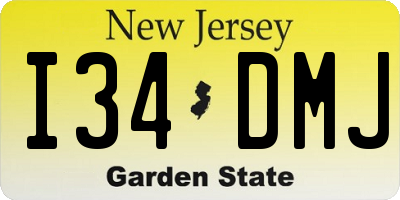 NJ license plate I34DMJ