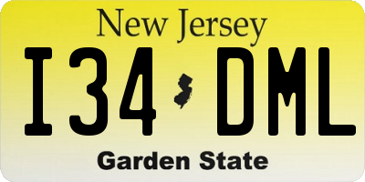 NJ license plate I34DML