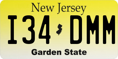 NJ license plate I34DMM
