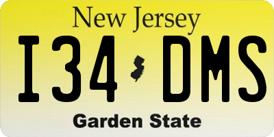 NJ license plate I34DMS