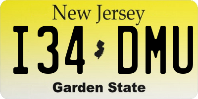 NJ license plate I34DMU