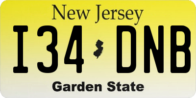 NJ license plate I34DNB