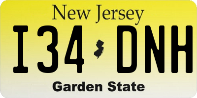 NJ license plate I34DNH
