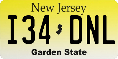NJ license plate I34DNL