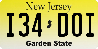 NJ license plate I34DOI