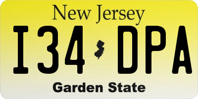 NJ license plate I34DPA