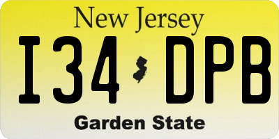 NJ license plate I34DPB