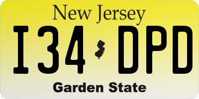 NJ license plate I34DPD