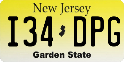 NJ license plate I34DPG