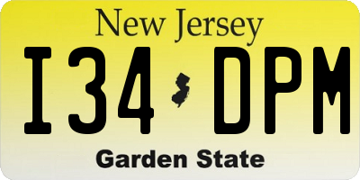 NJ license plate I34DPM