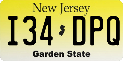 NJ license plate I34DPQ