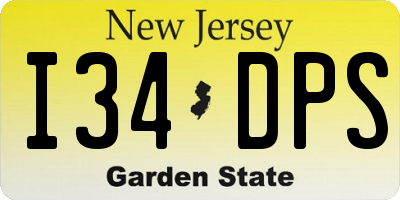 NJ license plate I34DPS