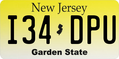 NJ license plate I34DPU