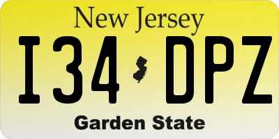 NJ license plate I34DPZ