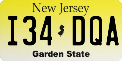 NJ license plate I34DQA
