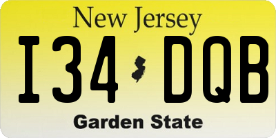 NJ license plate I34DQB