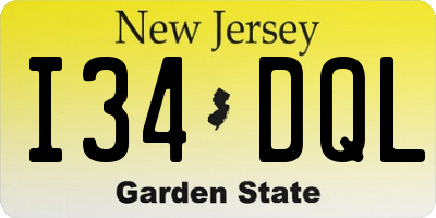 NJ license plate I34DQL