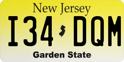 NJ license plate I34DQM
