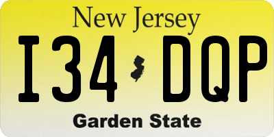 NJ license plate I34DQP